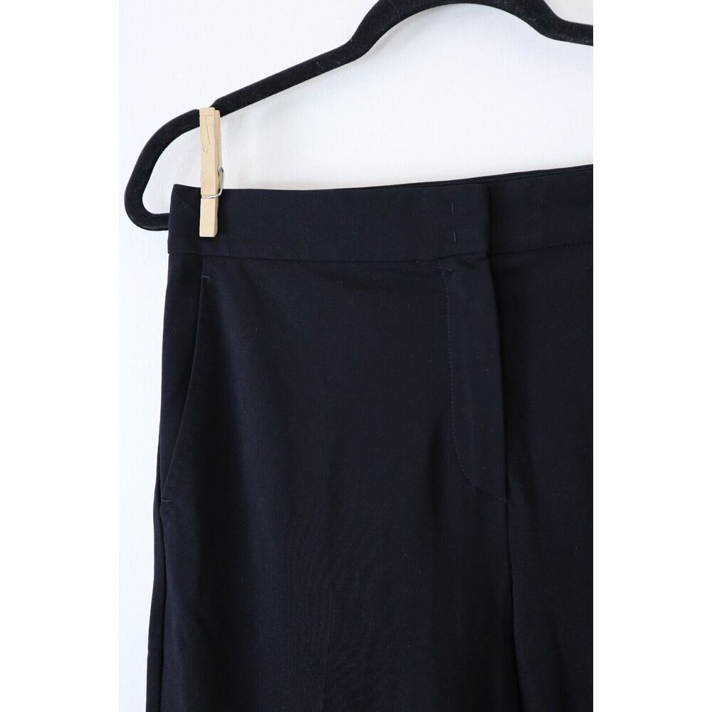 Max Mara US 10 Slim Leg Stretch Pants Flat Front Black - Picture 5 of 11